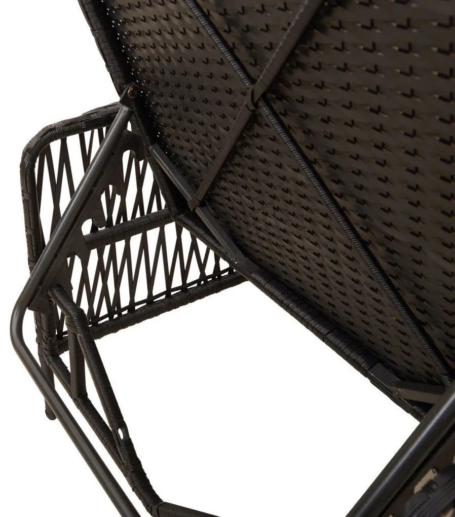 napozóágy Fekete és krém szín PE Rattan 157 x 55 x 92 cm