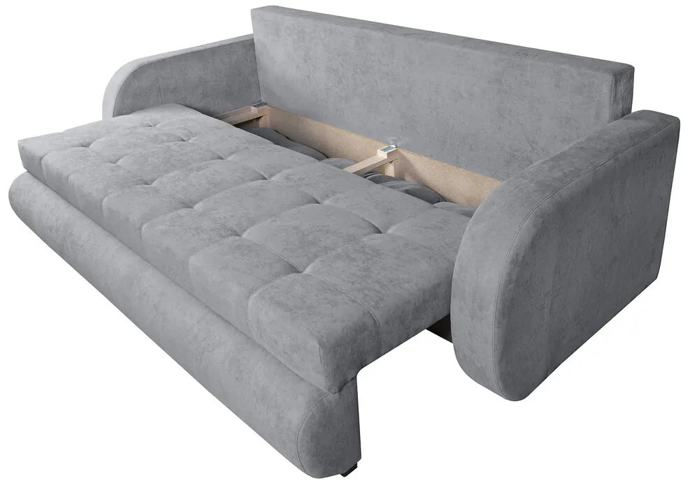 Siena Kihúzható kanapé, 230x97x78 cm, tárolóládával, szürke