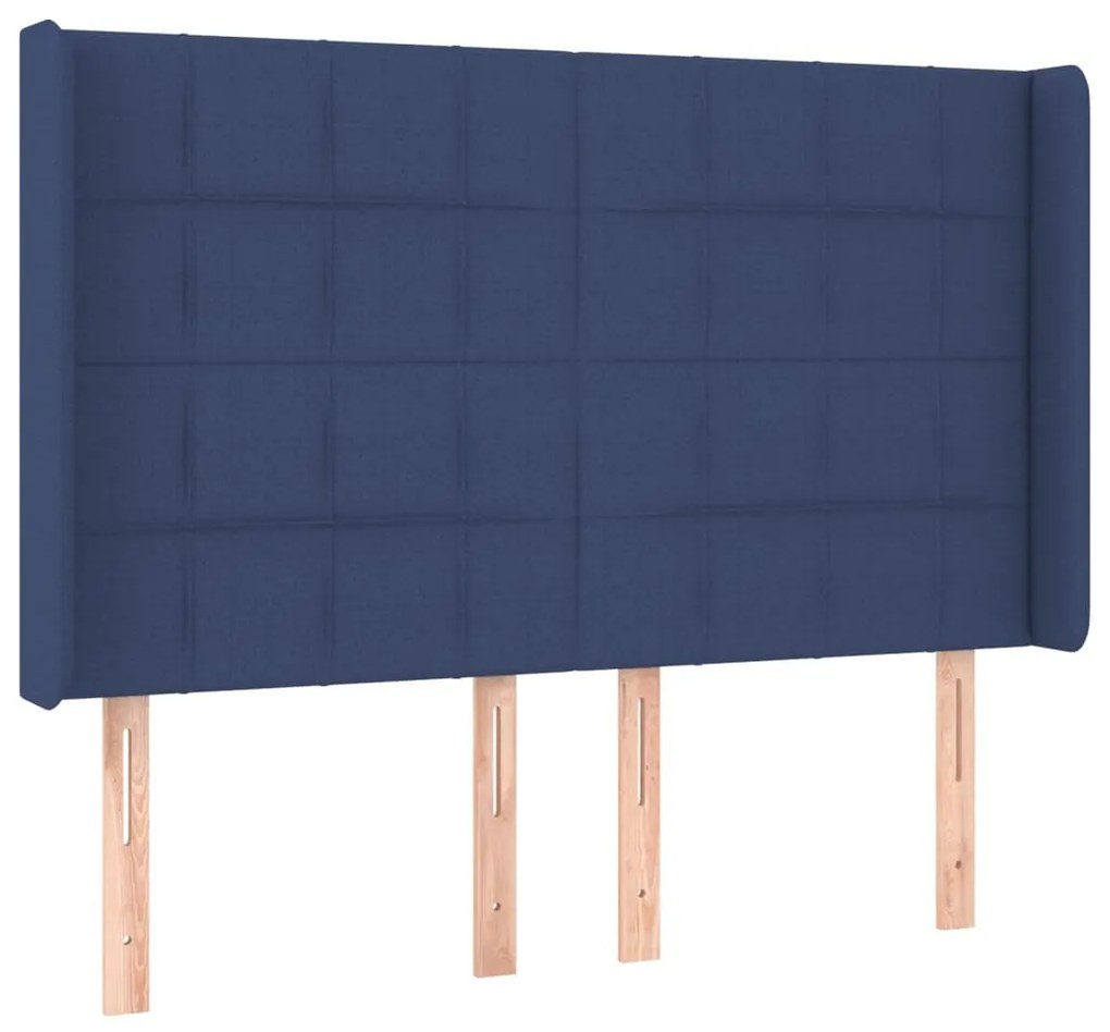 kék szövet LED-es fejtámla 147x16x118/128 cm