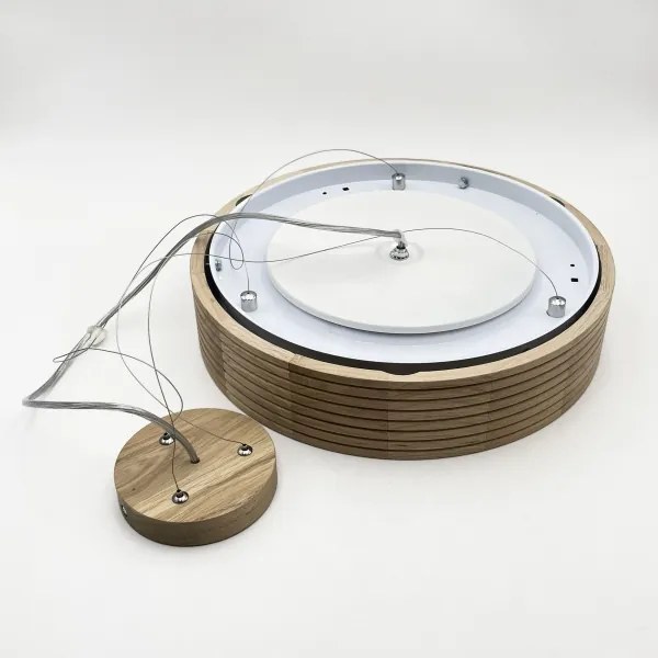 BRILAGI - CARVALHO MODERN LED csillár kábelen 2xE27/60W/230V, tölgy, átmérő 37,5 cm