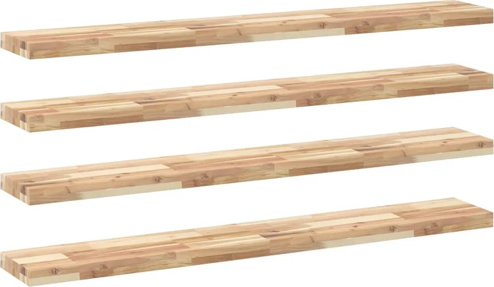 vidaXL 4 db kezeletlen tömör akácfa függőpolc 160 x 20 x 4 cm