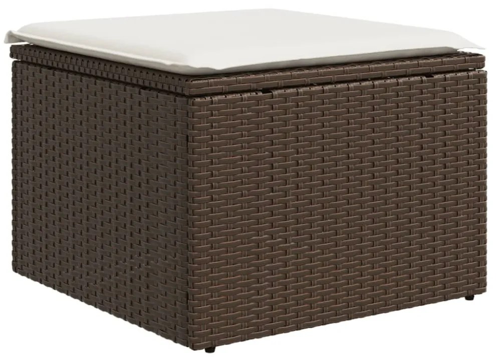 barna polyrattan kerti szék párnával 55 x 55 x 37 cm