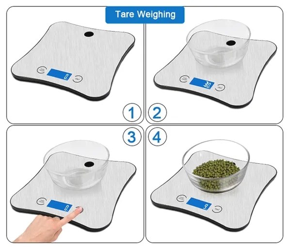 Digitális konyhai mérleg bluetooth-tal 2xAA