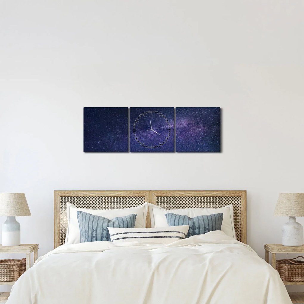 Éjszakai égbolt képe (órával) (90x30 cm)