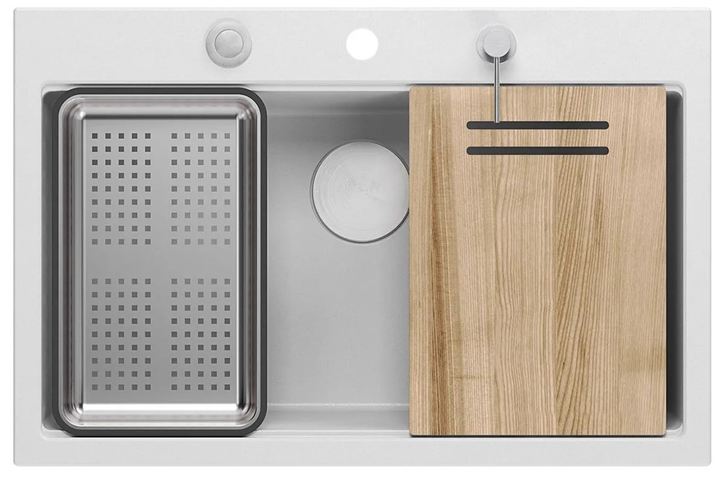 gránit mosogató MARC 110 WORKSTATION White