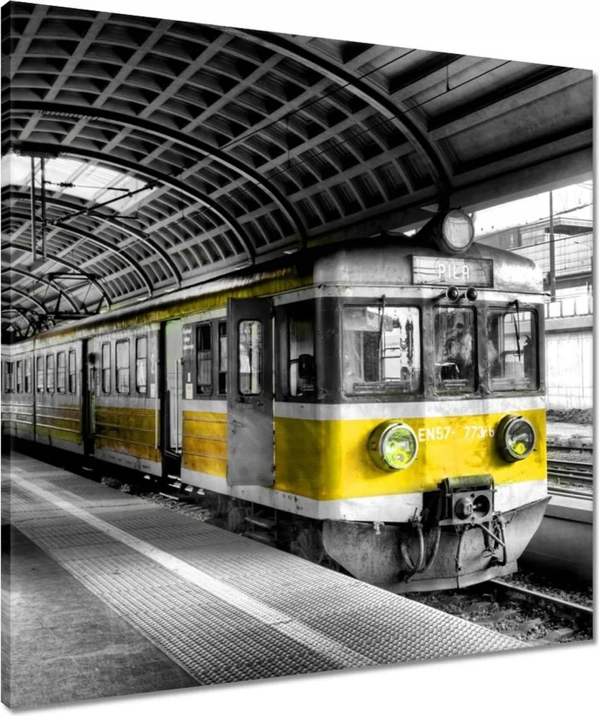 Vászonkép 60x60 Sárga vonat