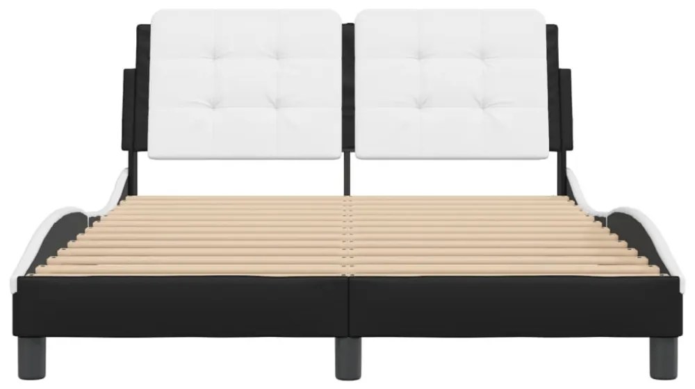 fekete és fehér műbőr ágykeret matrac nélkül Zadar 140 x 200 cm