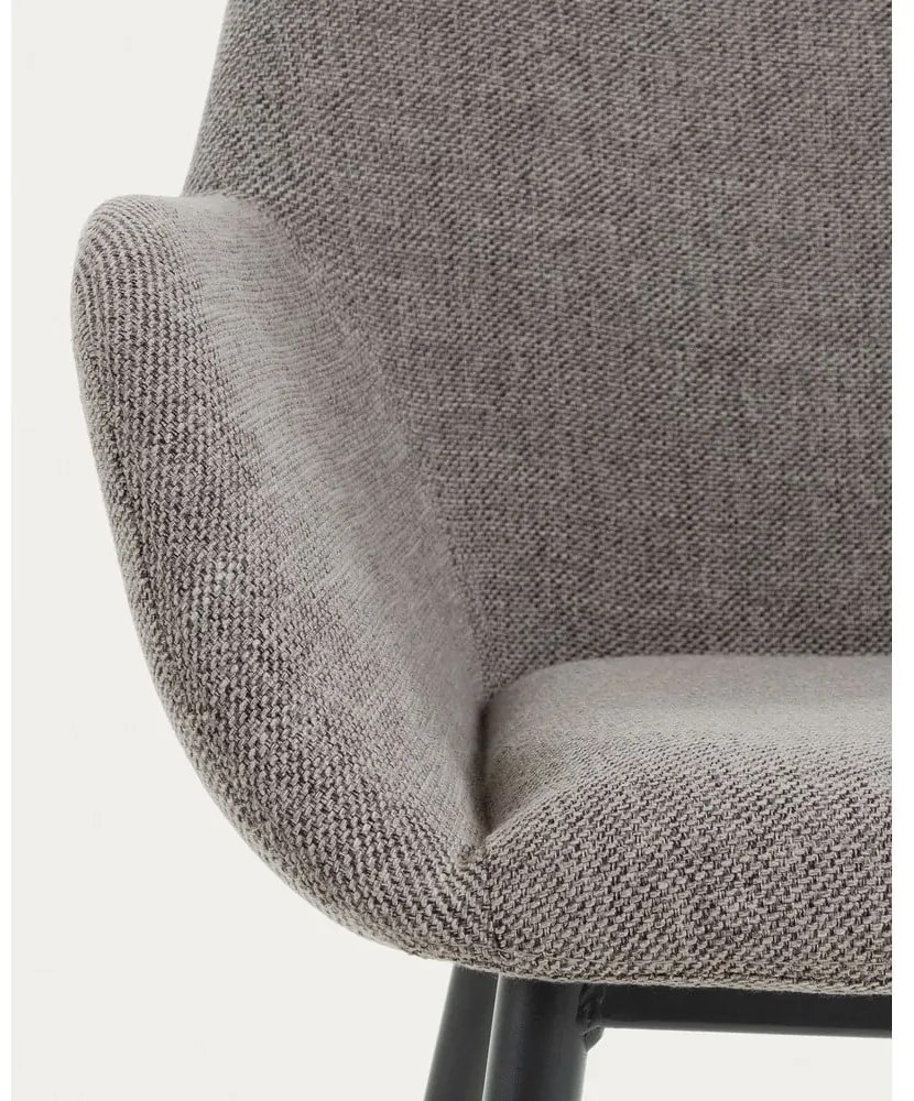 Szürke kárpitozott étkezőfotel Konna – Kave Home