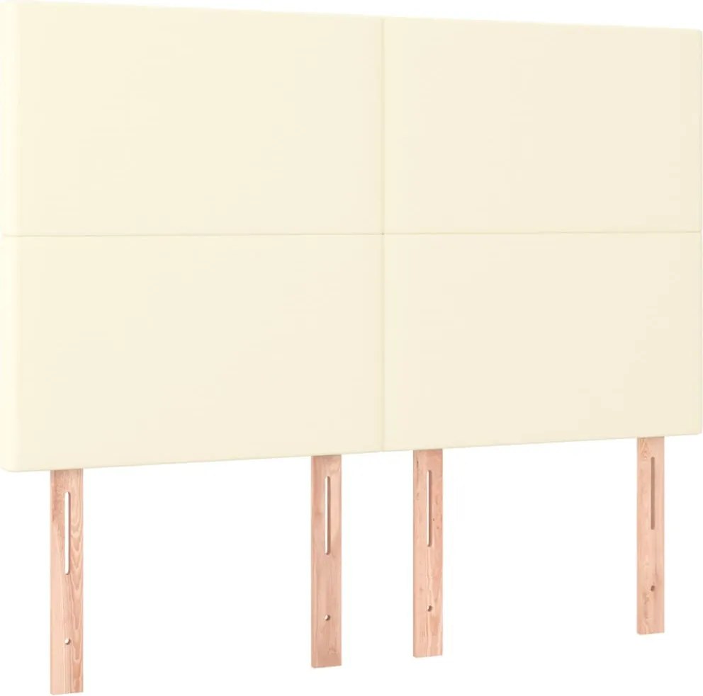 krémszínű műbőr LED-es fejtámla 144x5x118/128 cm