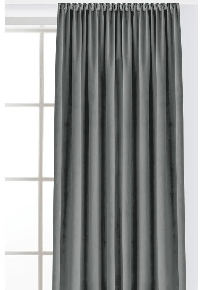 Szürke bársony dimout (részleges sötétítő) függöny 140x270 cm Velto – Filumi
