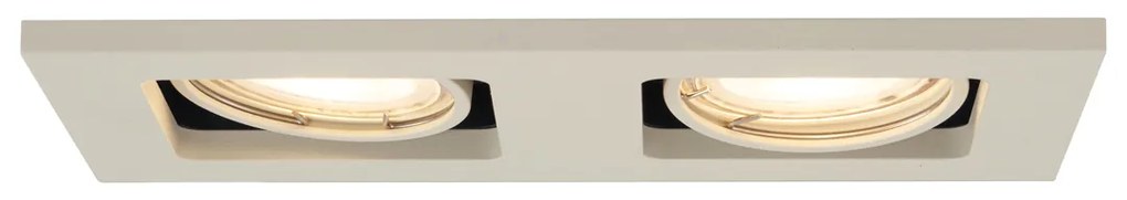 6 darabos modern, bézs színű, süllyesztett spotlámpa szett GU10 50mm állítható 2-lámpás - Qure