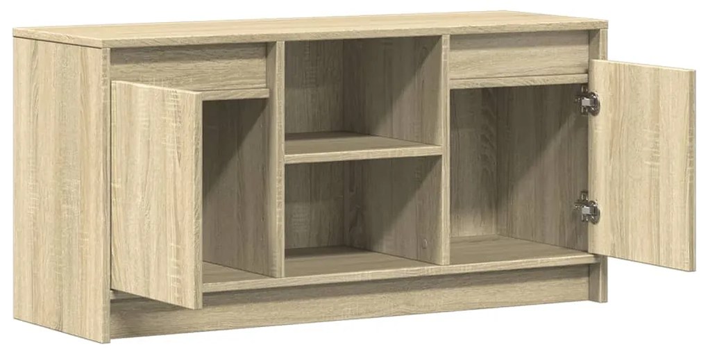 sonoma tölgy színű szerelt fa LED-es TV-szekrény 100x34x50 cm