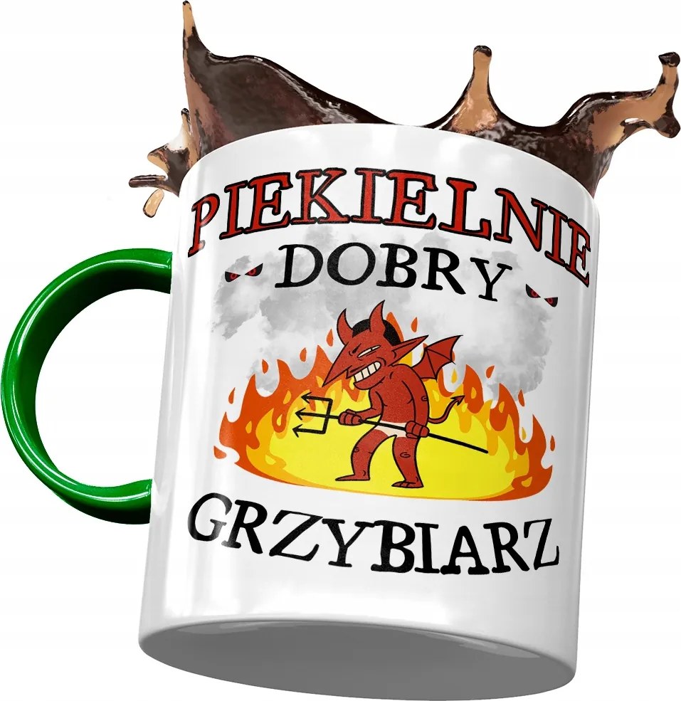 Zöld Bögre Gombásznak Pokolian Jó Nyomtatott Fotóval