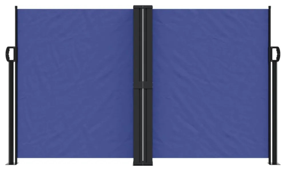 kék behúzható oldalsó napellenző 140x1200 cm