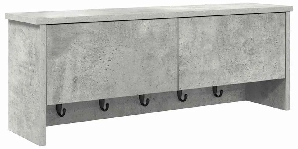Fali Kabáthorog polcokkal Beton szürke 80 x 20 x 30 cm Faanyag