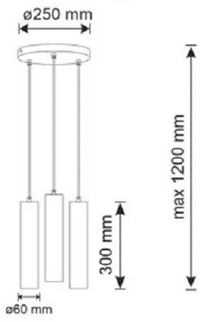Csillár zsinóron NAPOLI 3xGU10/8W/230V