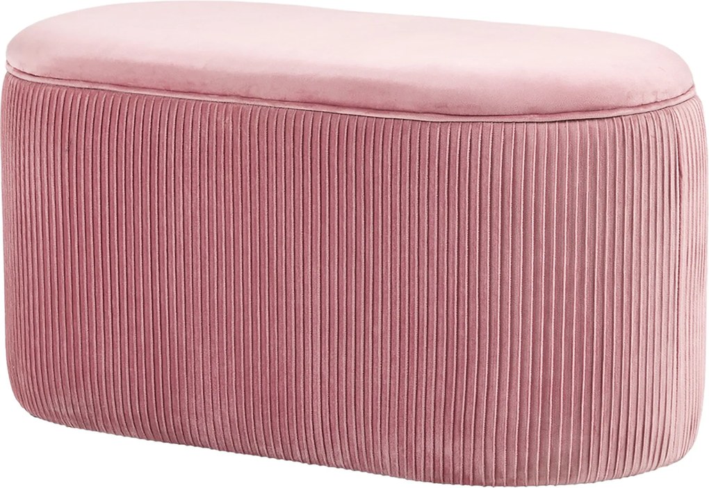 HOMCOM Kárpitozott Pad Tárolóval, Francia Stílusú, Elegáns Rózsaszín, 81 x 40 x 41 cm | Aosom