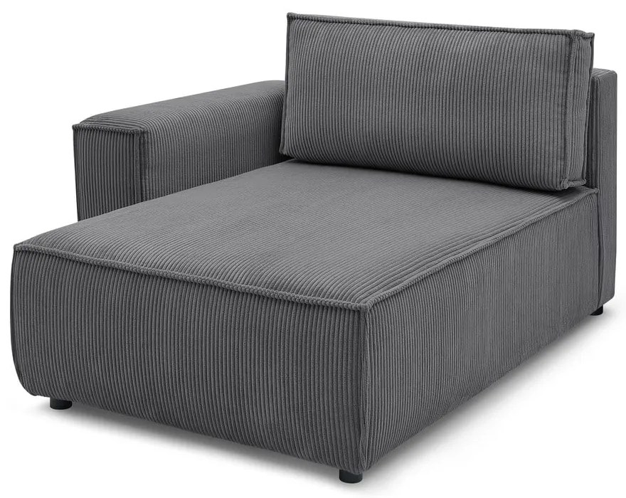 Sötétszürke kordbársony kanapé modul (bal oldali) Nihad modular – Bobochic Paris
