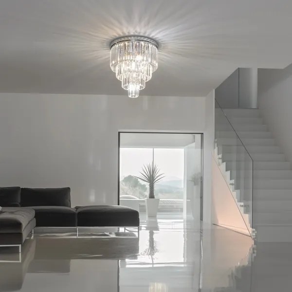 Brilagi - LED kristály mennyezeti lámpa MOZART 5xE14/40W/230V, fényes króm