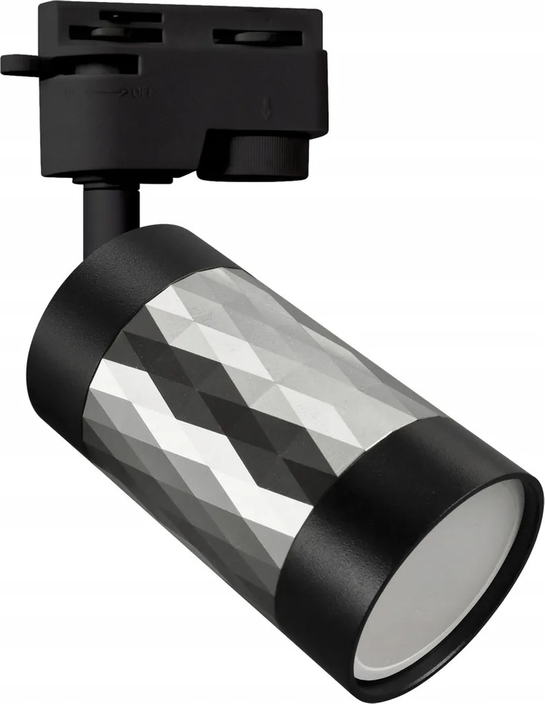Spot lámpatest Piano Tra GU10 sínhez, ezüst/fekete