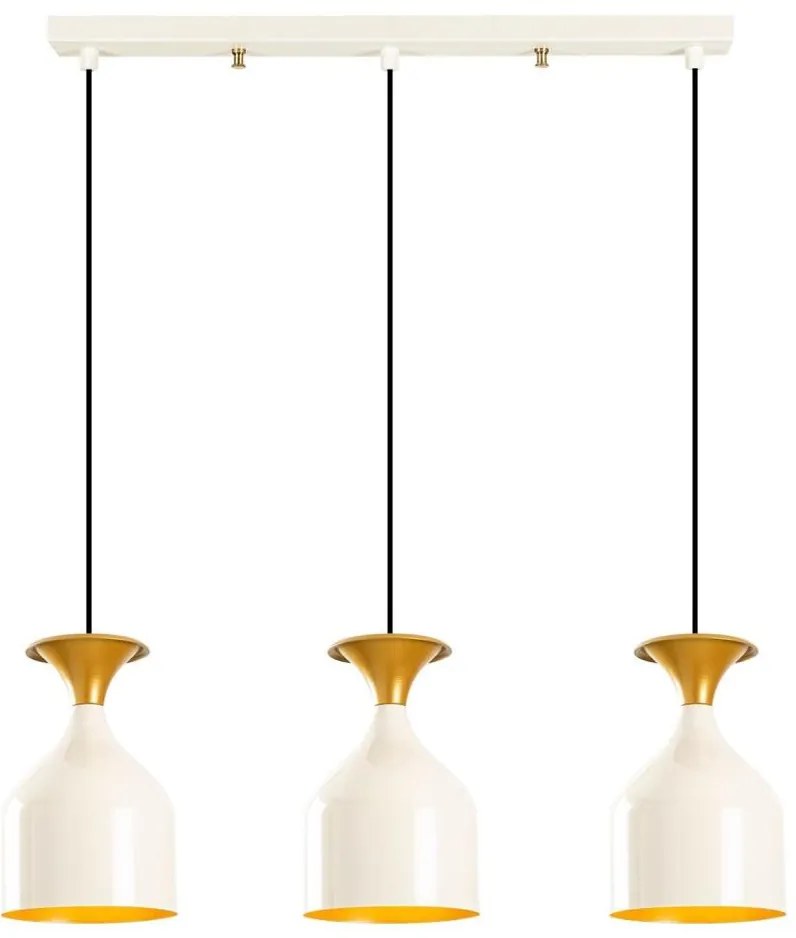 SIVANI kábeles csillár 3xE27/40W/230V fehér/réz