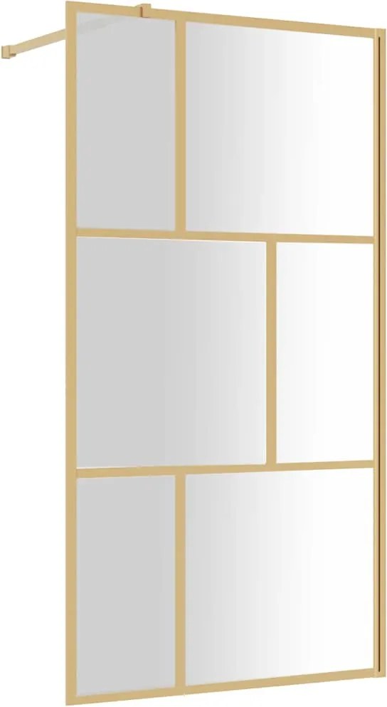 vidaXL aranyszínű zuhanyfal átlátszó ESG üveggel 100 x 195 cm