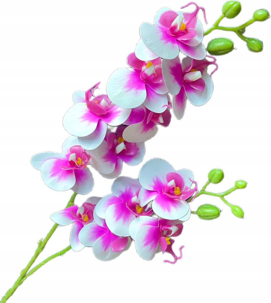 Orchidea ág 2 hajtás művirág 12 fej 58 cm rózsaszín
