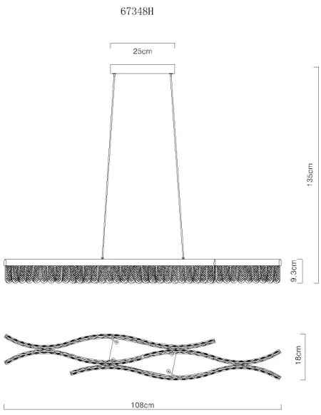 Globo 67348H - LED Csillár zsinóron JULIET LED/35W/230V 3200K matt króm