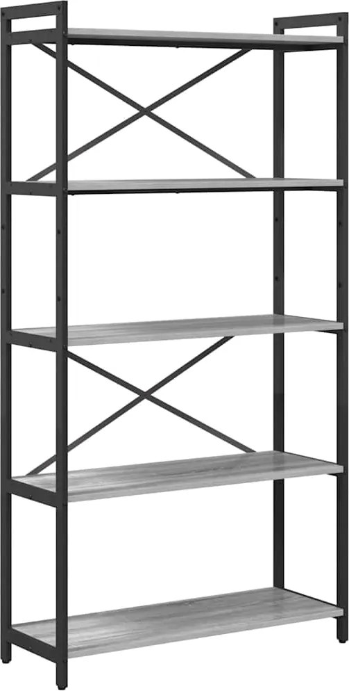 vidaXL Könyvespolc Szürke sonoma 80 x 30 x 155 cm Faanyag