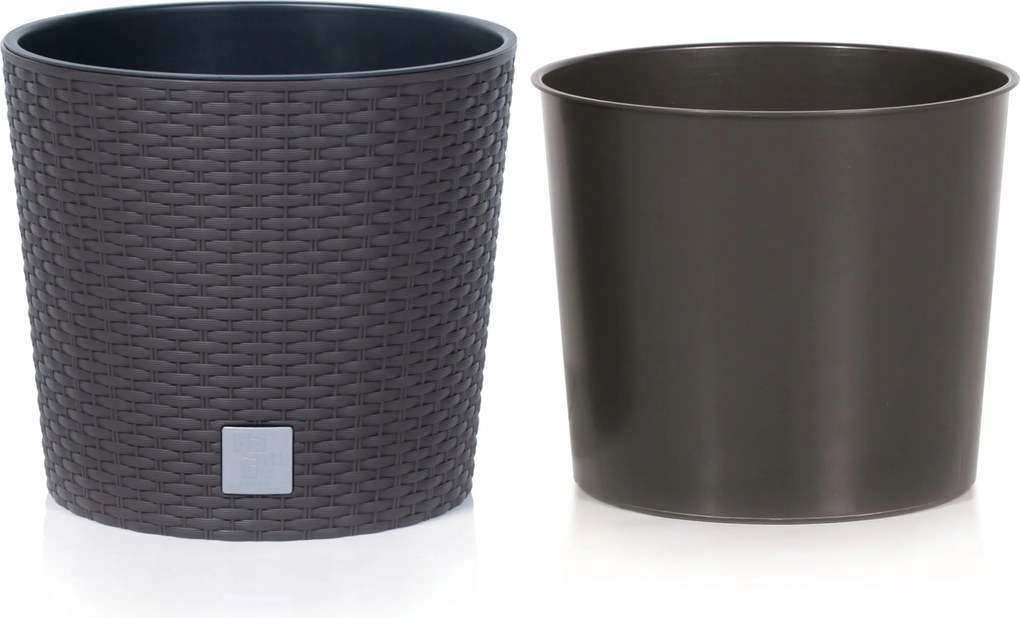 Rato kerek kaspó DRTUS250L Rattan betéttel