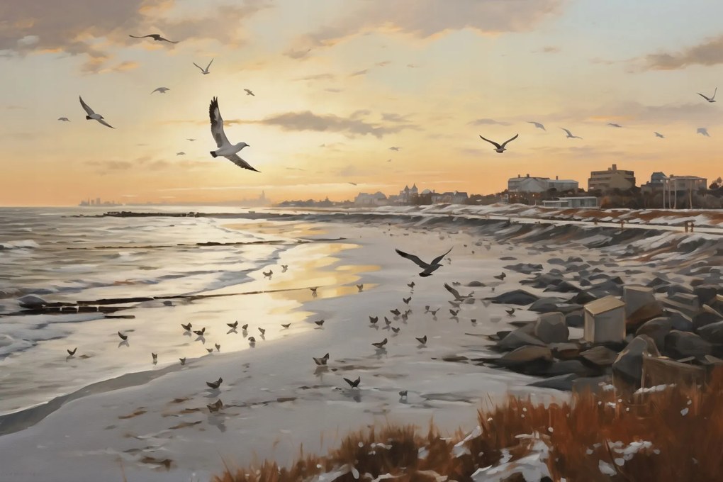 Poszter 30x20cm Alkonyat a tengerparton