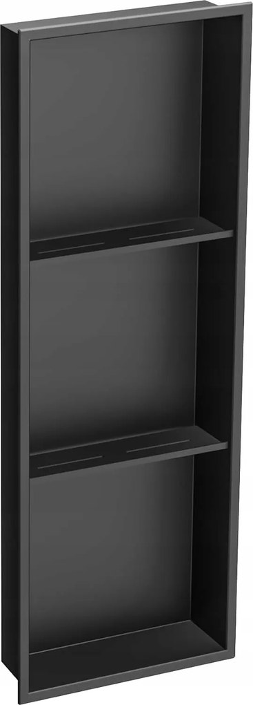 Hármas zuhanyfülke 90x30 cm rozsdamentes acél fekete fürdőszoba