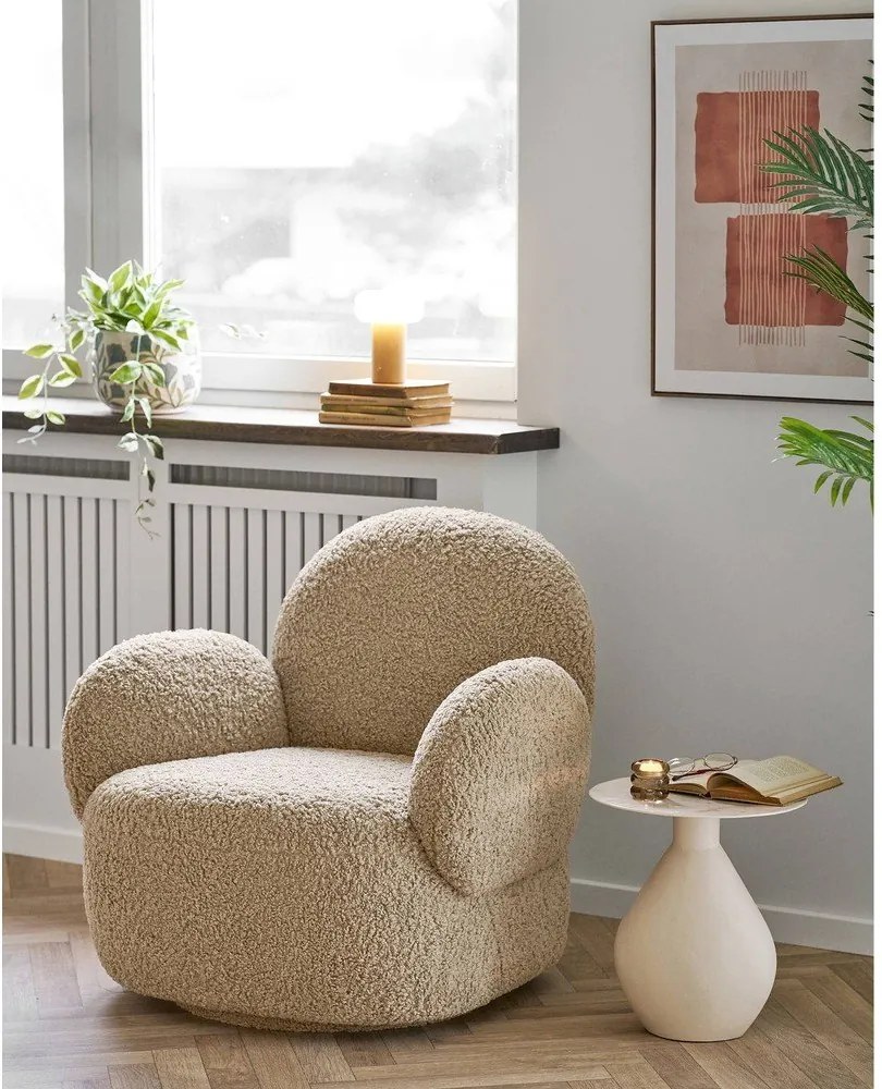 Fehér-natúr színű bambusz asztali lámpa műanyag búrával (magasság 18 cm) Stafford – House Nordic