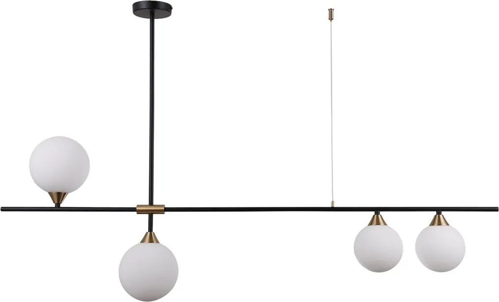 ITALUX PND-9152-4-OPAL BELMONTE Modern Függesztett Lámpa Fekete, Sárgaréz G9 IP20