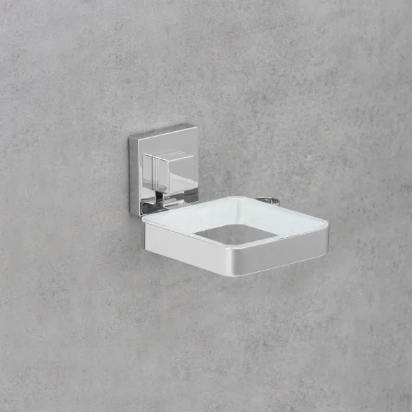 WENKO 22682100 -Hajszárító tartó VACUUM-LOC QUADRO ED 13,5x14 cm ezüst/króm