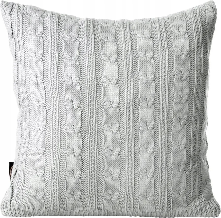 Párnahuzat AKRIL/2 45x45 ezüst copfos dekoratív pulóver