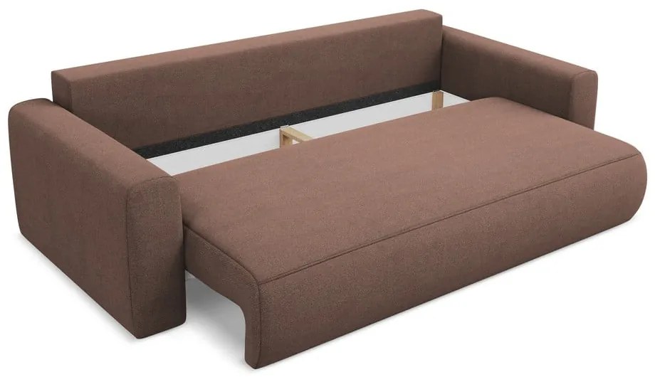 Rózsaszín kinyitható-tárolóhelyes kanapé 238 cm Kapua – Makamii