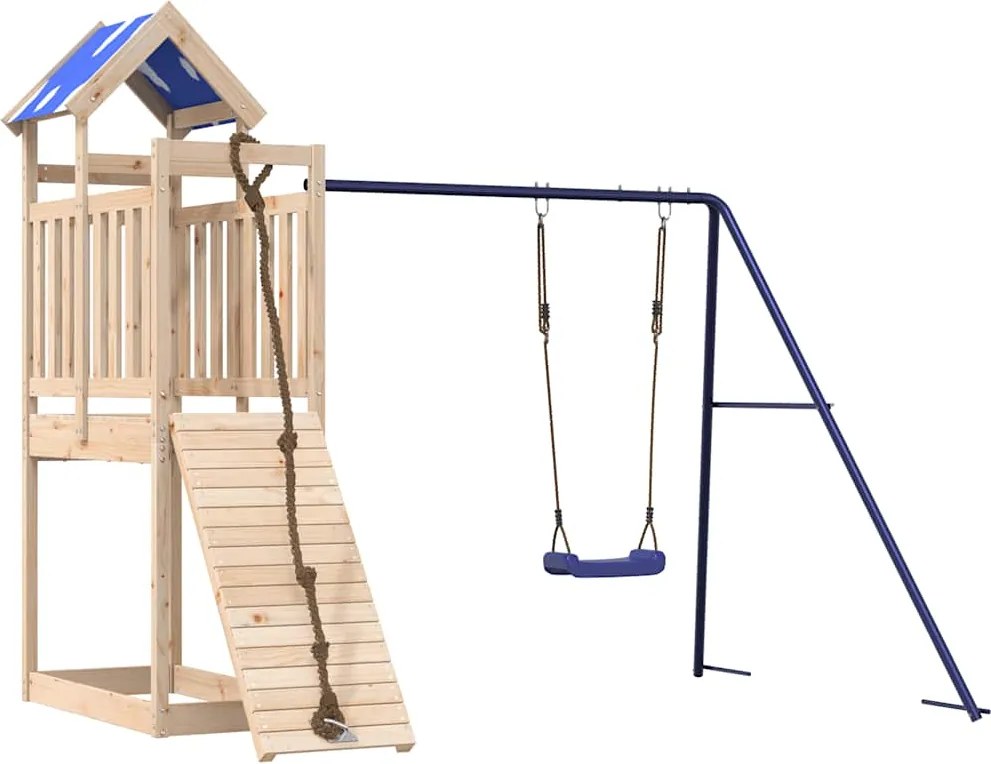 vidaXL tömör fenyőfa kültéri játszószett