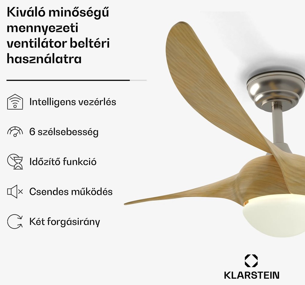 Klarstein Monteverde mennyezeti ventilátor állítható fényerővel
