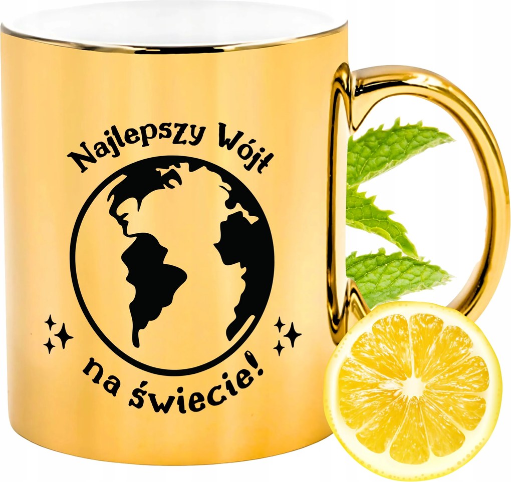 Prémium Arany Csillogó Bögre Ajándék Nyomtatott Fotóval