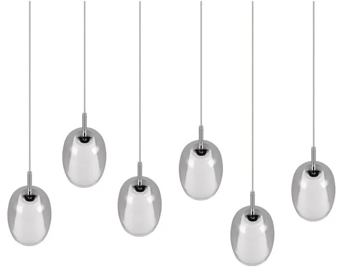 Ezüstszínű függőlámpa üveg búrával Barret – Trio Select