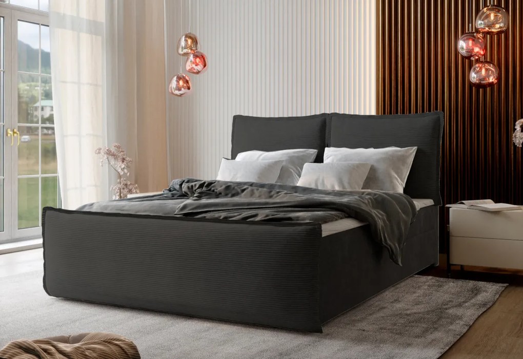 MANTA boxspring kárpitozott ágy, 160x200, poso 135