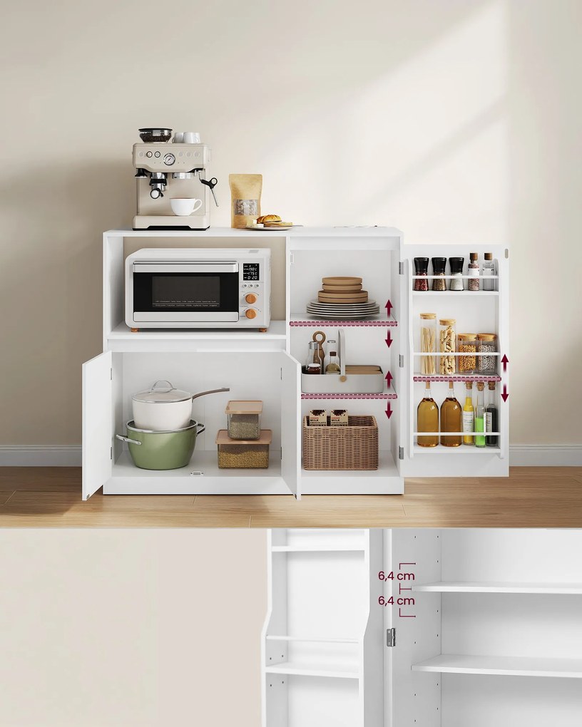 Konyhai tárolószekrény, 3 ajtóval, felhőfehér színben