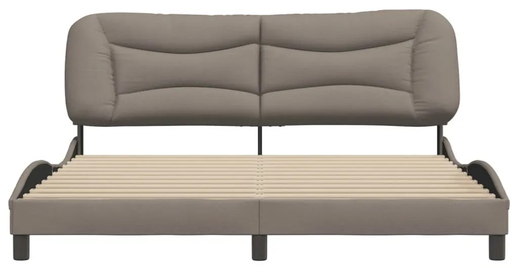 tópszínű szövet ágykeret matrac nélkül Hvar 180 x 200 cm