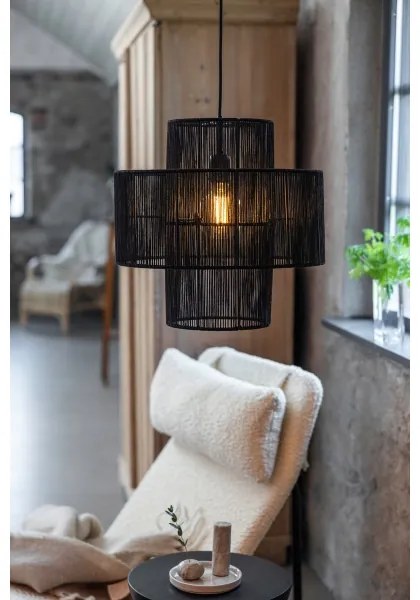 Markslöjd 108766 - Csillár zsinóron SOGA 1xE27/40W/230V fekete