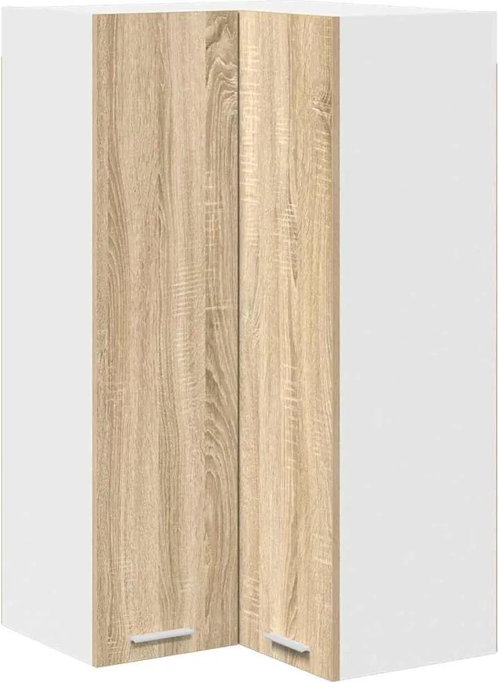 vidaXL Függő szekrény Sonoma tölgy és fehér 57 x 57 x 100 cm Faanyag