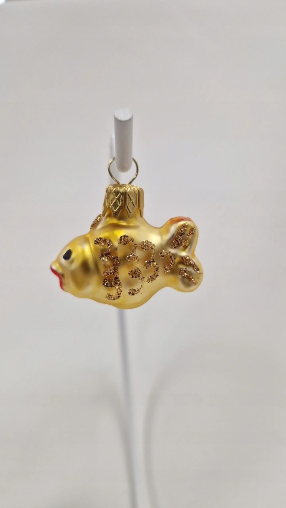 Karácsonyfadísz üvegből Aranyhal