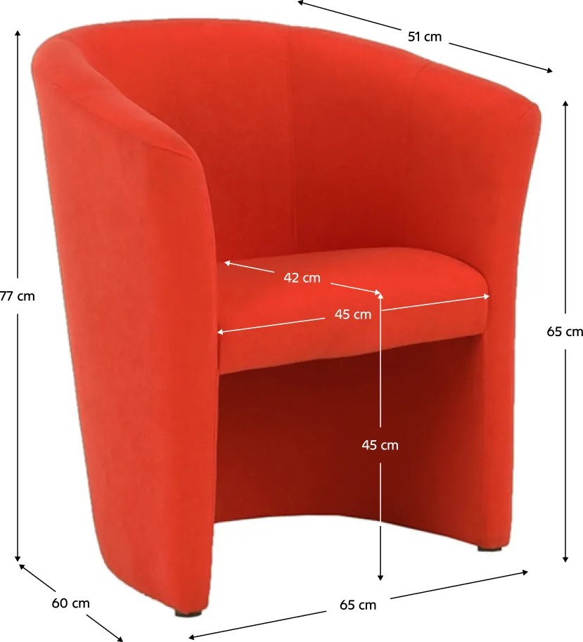 Klub fotel, narancssárga, CUBA