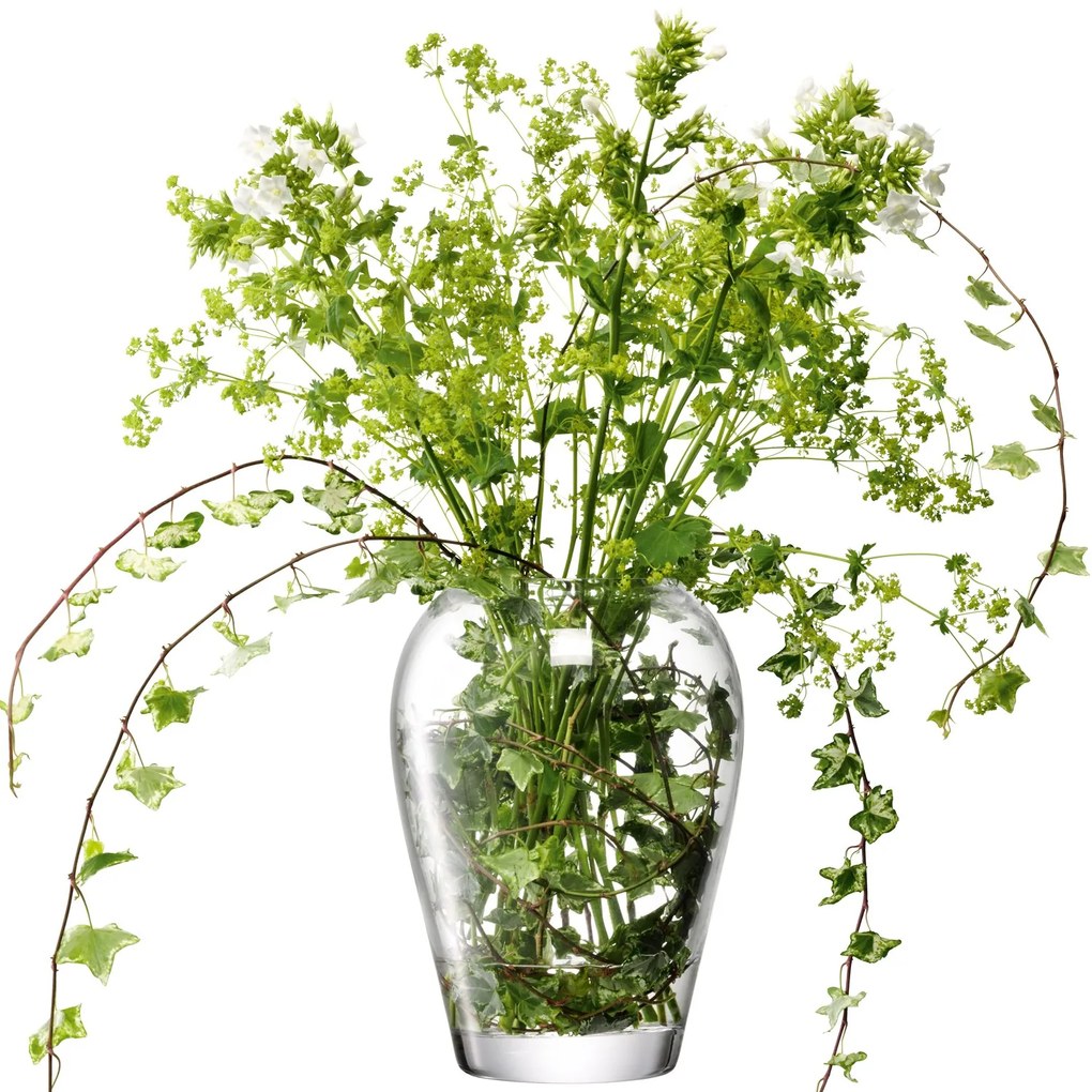 LSA International Flower Garden üvegváza, 25cm, áttetsző, LSA, kézzel készült