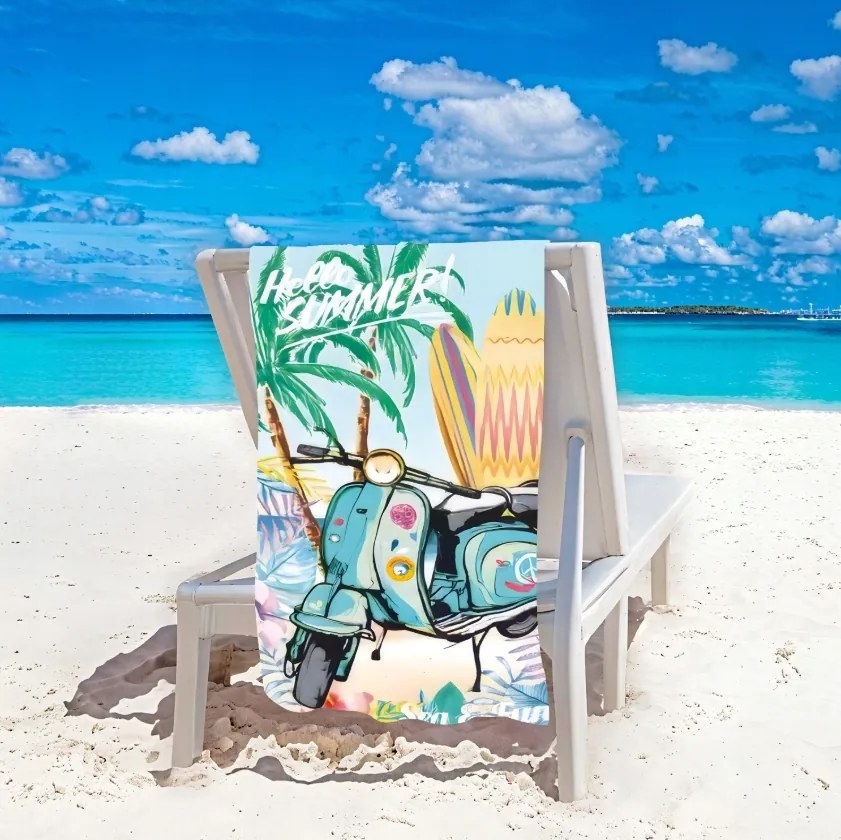 Strandtörölköző SEA AND FUN 100x180 cm színes, 100% mikroszálas